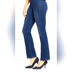 NYDJ Pull-On Straight  leg  hugs and sculpts curves. Slimming jeans